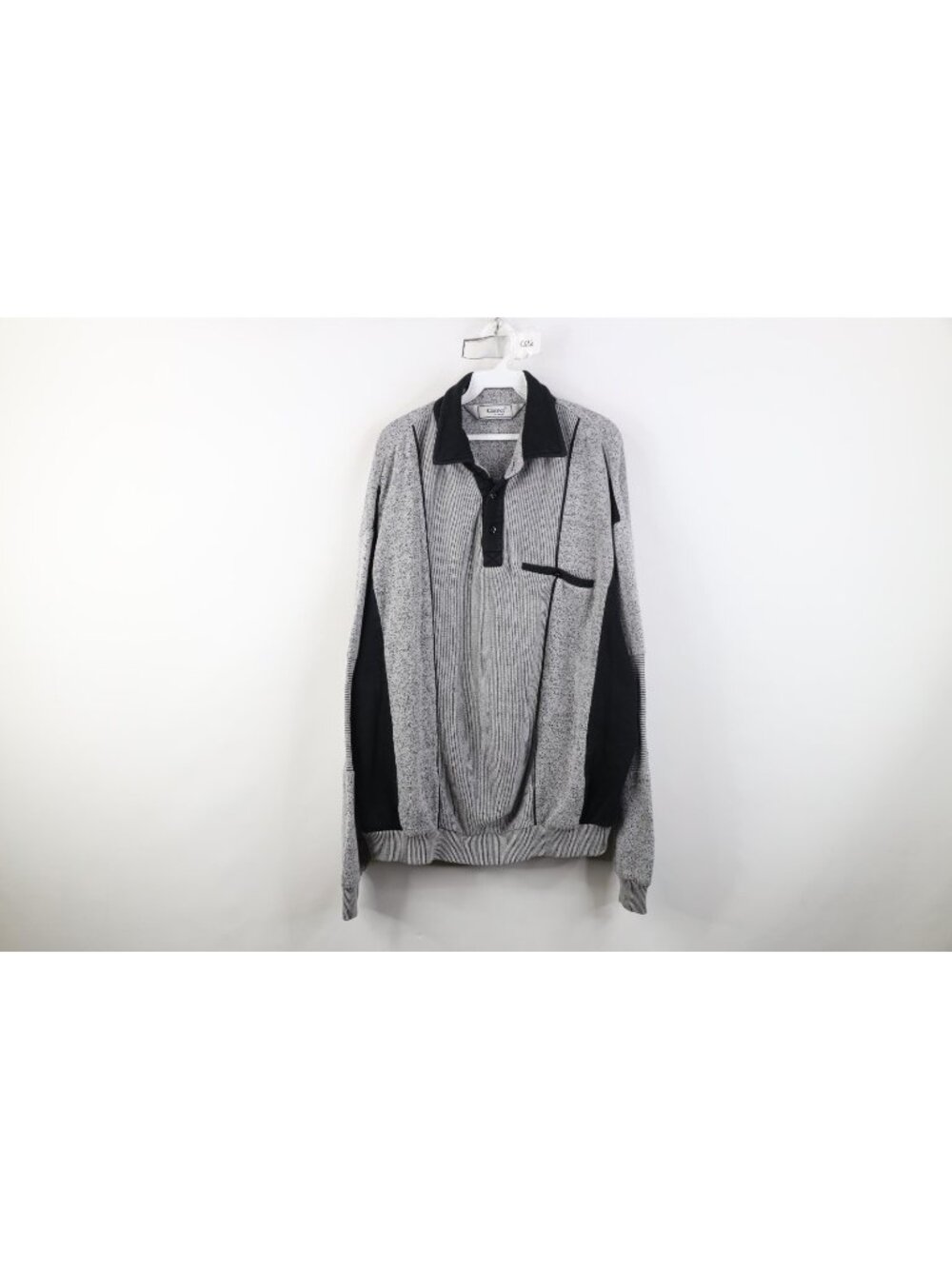 Vintage 90s Streetwear Mens 2XL Striped Color Block Collared Pullover Sweatshirt